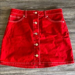 Forever 21 Red Denim Style Skirt